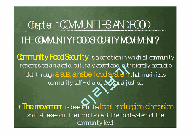communities and food   (3 )